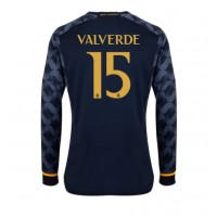 Real Madrid Federico Valverde #15 Bortedrakt 2023-24 Langermet